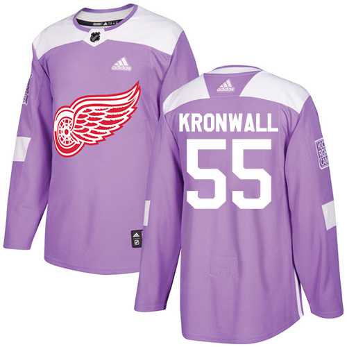 Youth Adidas Detroit Red Wings #55 Niklas Kronwall Purple Authentic Fights Cancer Stitched NHL Jersey
