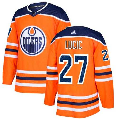 Youth Adidas Edmonton Oilers #27 Milan Lucic Orange Home Authentic Stitched NHL