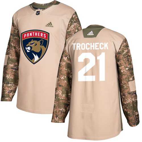 Youth Adidas Florida Panthers #21 Vincent Trocheck Camo Authentic 2017 Veterans Day Stitched NHL Jersey