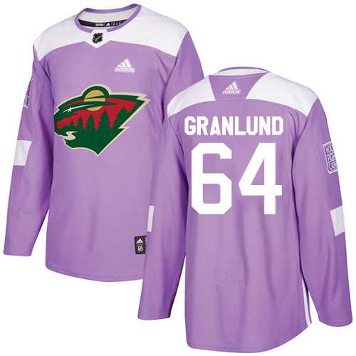 Youth Adidas Minnesota Wild #64 Mikael Granlund Purple Authentic Fights Cancer Stitched NHL Jersey