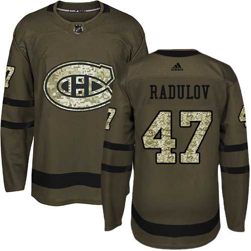 Youth Adidas Montreal Canadiens #47 Alexander Radulov Green Salute to Service Stitched NHL Jersey