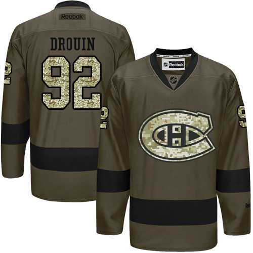 Youth Adidas Montreal Canadiens #92 Jonathan Drouin Green Salute to Service Stitched NHL Jersey