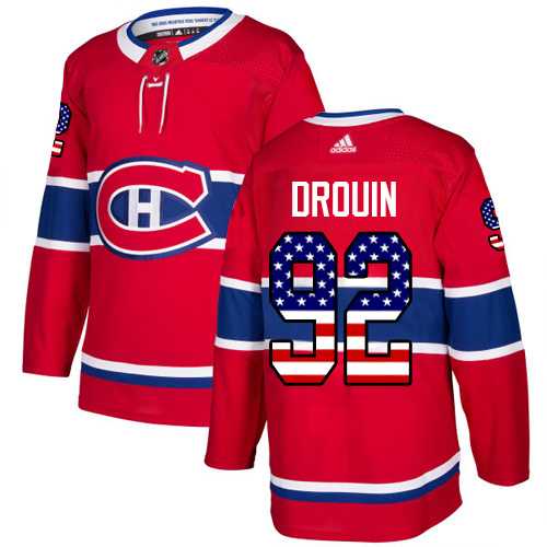 Youth Adidas Montreal Canadiens #92 Jonathan Drouin Red Home Authentic USA Flag Stitched NHL Jersey