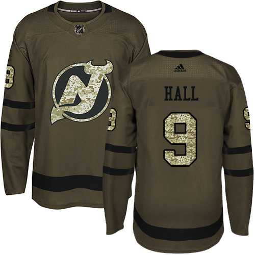 Youth Adidas New Jersey Devils #9 Taylor Hall Green Salute to Service Stitched NHL Jersey