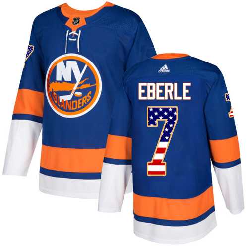 Youth Adidas New York Islanders #7 Jordan Eberle Royal Blue Home Authentic USA Flag Stitched NHL Jersey
