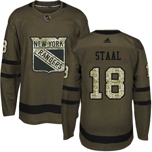 Youth Adidas New York Rangers #18 Marc Staal Green Salute to Service Stitched NHL Jersey