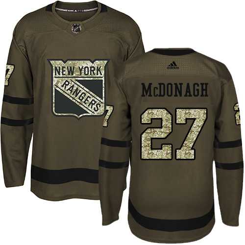 Youth Adidas New York Rangers #27 Ryan McDonagh Green Salute to Service Stitched NHL Jersey