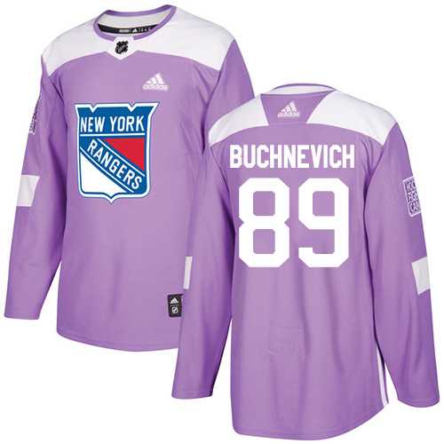 Youth Adidas New York Rangers #89 Pavel Buchnevich Purple Authentic Fights Cancer Stitched NHL Jersey