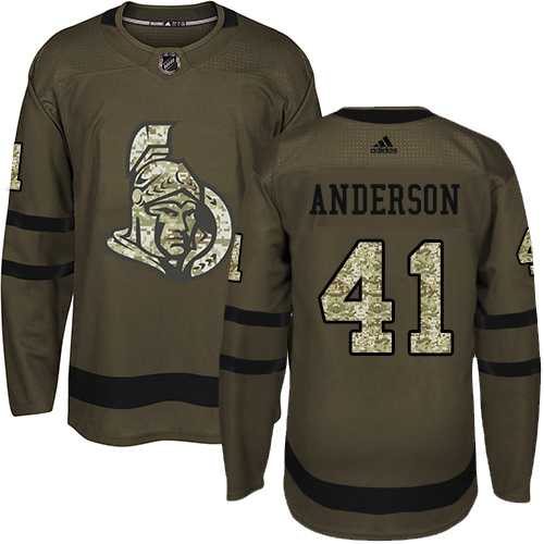 Youth Adidas Ottawa Senators #41 Craig Anderson Green Salute to Service Stitched NHL Jersey