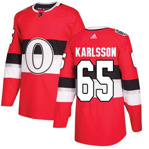 Youth Adidas Ottawa Senators #65 Erik Karlsson Red Authentic 2017 100 Classic Stitched NHL Jersey