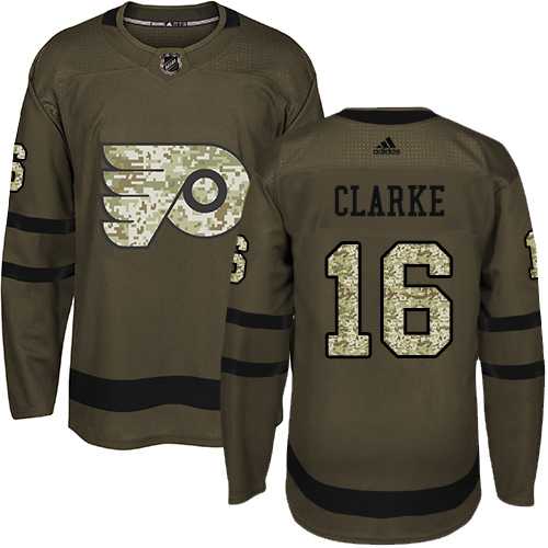 Youth Adidas Philadelphia Flyers #16 Bobby Clarke Green Salute to Service Stitched NHL Jersey