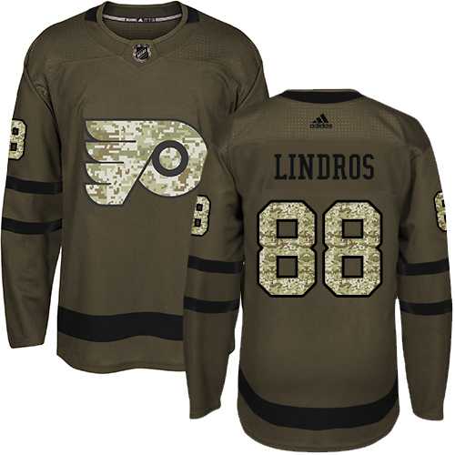 Youth Adidas Philadelphia Flyers #88 Eric Lindros Green Salute to Service Stitched NHL Jersey