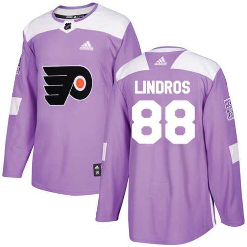 Youth Adidas Philadelphia Flyers #88 Eric Lindros Purple Authentic Fights Cancer Stitched NHL Jersey