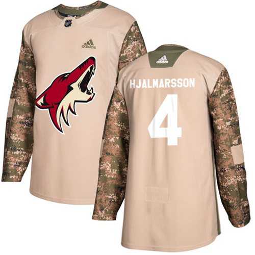 Youth Adidas Phoenix Coyotes #4 Niklas Hjalmarsson Camo Authentic 2017 Veterans Day Stitched NHL Jersey