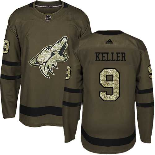 Youth Adidas Phoenix Coyotes #9 Clayton Keller Green Salute to Service Stitched NHL