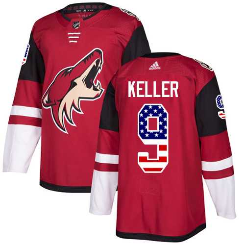 Youth Adidas Phoenix Coyotes #9 Clayton Keller Maroon Home Authentic USA Flag Stitched NHL Jersey
