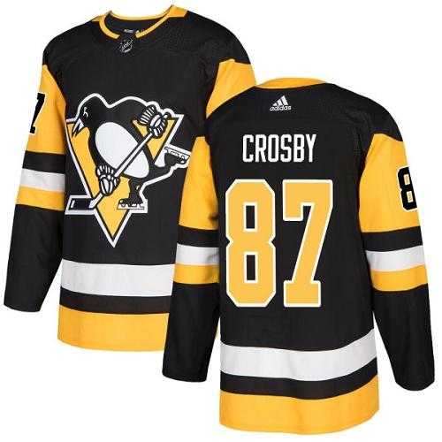 Youth Adidas Pittsburgh Penguins #87 Sidney Crosby Black Home Authentic Stitched NHL