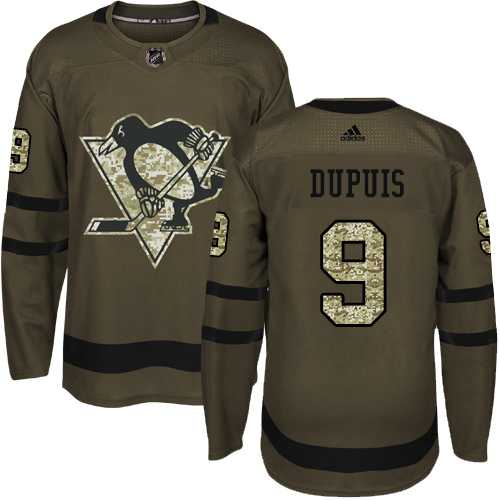 Youth Adidas Pittsburgh Penguins #9 Pascal Dupuis Green Salute to Service Stitched NHL Jersey