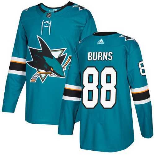 Youth Adidas San Jose Sharks #88 Brent Burns Teal Home Authentic Stitched NHL Jersey
