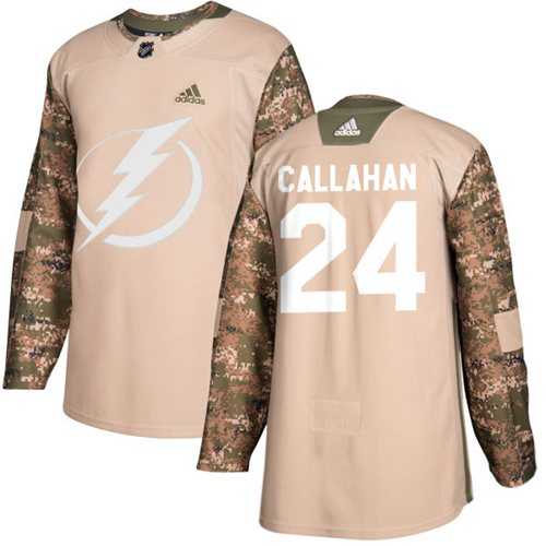 Youth Adidas Tampa Bay Lightning #24 Ryan Callahan Camo Authentic 2017 Veterans Day Stitched NHL Jersey