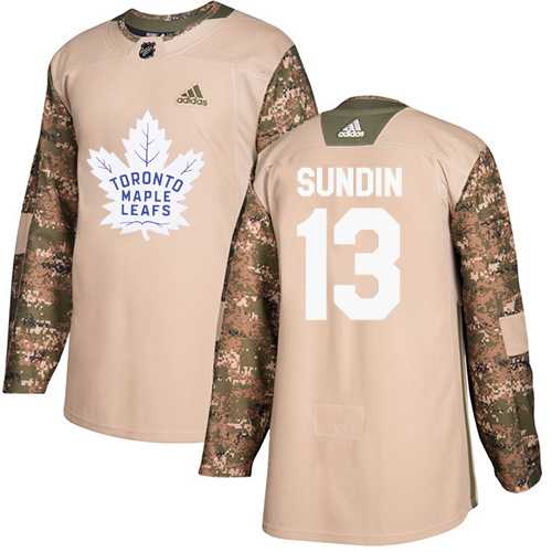 Youth Adidas Toronto Maple Leafs #13 Mats Sundin Camo Authentic 2017 Veterans Day Stitched NHL Jersey