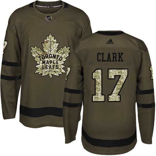 Youth Adidas Toronto Maple Leafs #17 Wendel Clark Green Salute to Service Stitched NHL Jersey