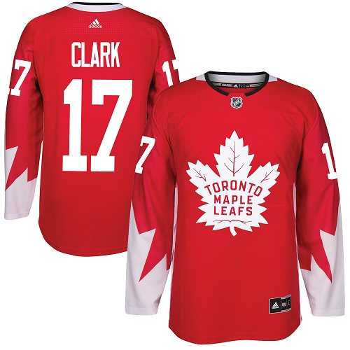 Youth Adidas Toronto Maple Leafs #17 Wendel Clark Red Team Canada Authentic Stitched NHL