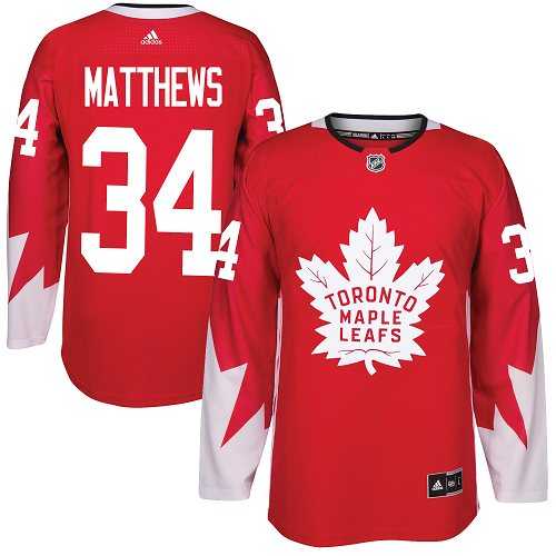 Youth Adidas Toronto Maple Leafs #34 Auston Matthews Red Team Canada Authentic Stitched NHL