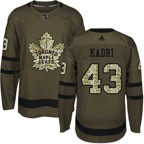 Youth Adidas Toronto Maple Leafs #43 Nazem Kadri Green Salute to Service Stitched NHL Jersey