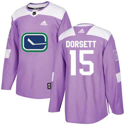 Youth Adidas Vancouver Canucks #15 Derek Dorsett Purple Authentic Fights Cancer Stitched NHL Jersey
