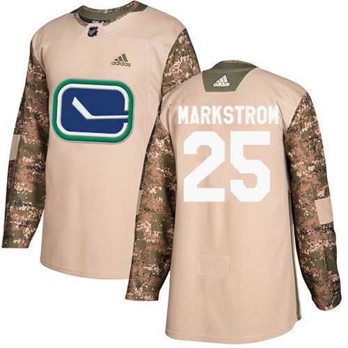 Youth Adidas Vancouver Canucks #25 Jacob Markstrom Camo Authentic 2017 Veterans Day Stitched NHL Jersey