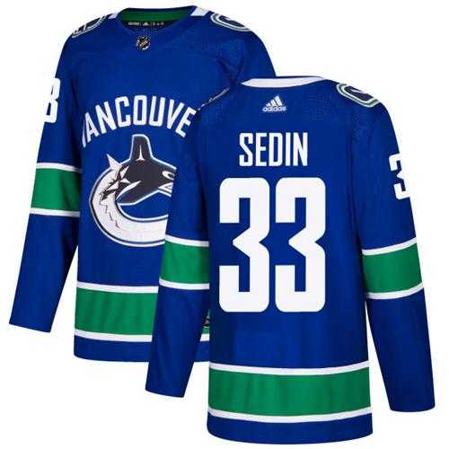 Youth Adidas Vancouver Canucks #33 Henrik Sedin Blue Home Authentic Stitched NHL
