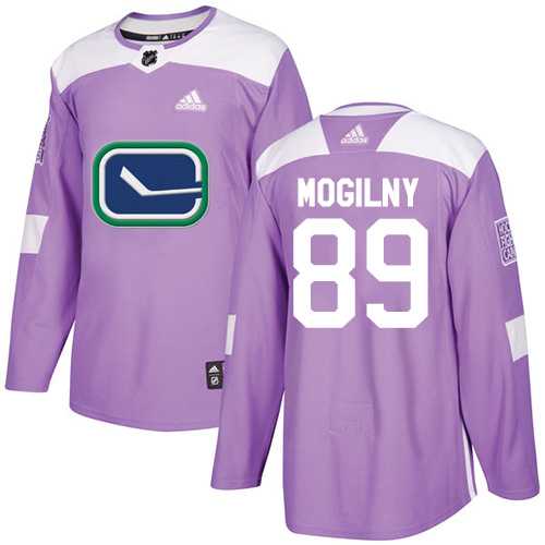 Youth Adidas Vancouver Canucks #89 Alexander Mogilny Purple Authentic Fights Cancer Stitched NHL Jersey