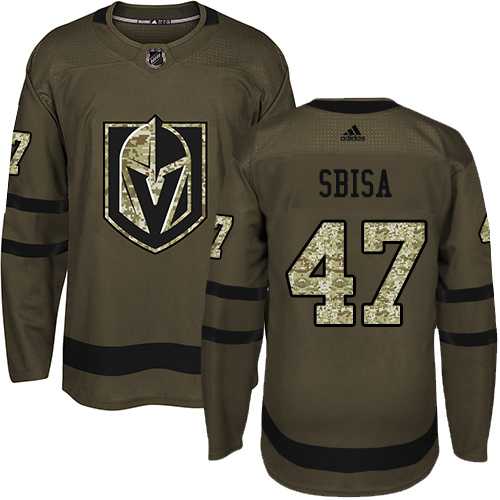Youth Adidas Vegas Golden Knights #47 Luca Sbisa Green Salute to Service Stitched NHL