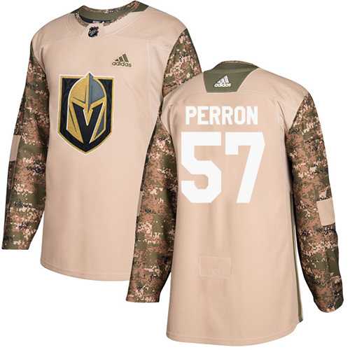 Youth Adidas Vegas Golden Knights #57 David Perron Camo Authentic 2017 Veterans Day Stitched NHL Jersey