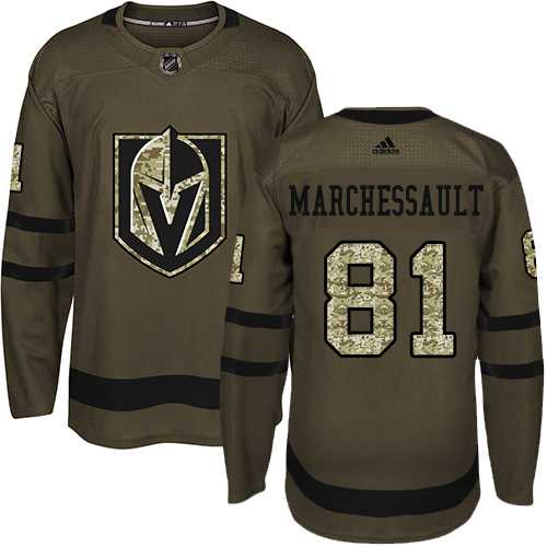 Youth Adidas Vegas Golden Knights #81 Jonathan Marchessault Green Salute to Service Stitched NHL