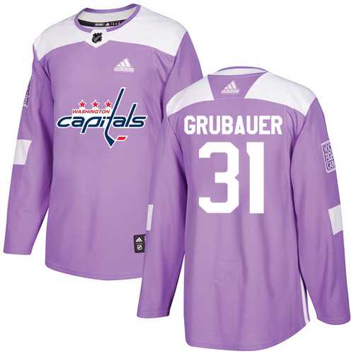 Youth Adidas Washington Capitals #31 Philipp Grubauer Purple Authentic Fights Cancer Stitched NHL Jersey