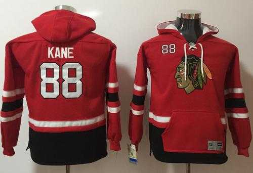 Youth Chicago Blackhawks #88 Patrick Kane Red Name & Number Pullover NHL Hoodie