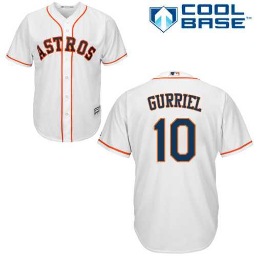 Youth Houston Astros #10 Yuli Gurriel White Cool Base Stitched MLB Jersey