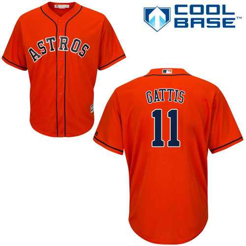 Youth Houston Astros #11 Evan Gattis Orange Cool Base Stitched MLB Jersey