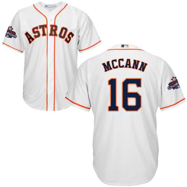 Youth Houston Astros #16 Brian McCann White Cool Base 2017 World Series Champions Stitched MLB Jersey