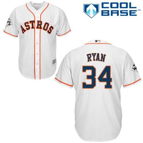 Youth Houston Astros #34 Nolan Ryan White Cool Base 2017 World Series Bound Stitched MLB Jersey