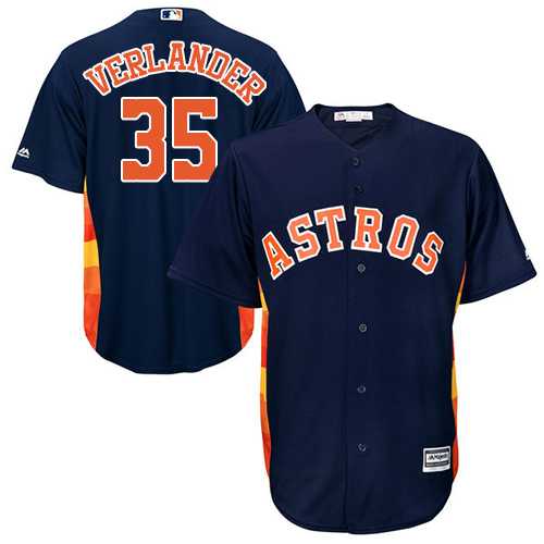 Youth Houston Astros #35 Justin Verlander Navy Blue Cool Base Stitched MLB Jersey