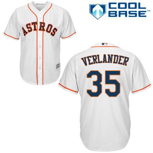 Youth Houston Astros #35 Justin Verlander White Cool Base Stitched MLB Jersey