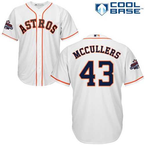 Youth Houston Astros #43 Lance McCullers White Cool Base 2017 World Series Champions Stitched MLB Jersey