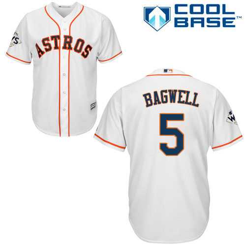 Youth Houston Astros #5 Jeff Bagwell White Cool Base 2017 World Series Bound Stitched MLB Jersey