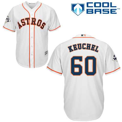 Youth Houston Astros #60 Dallas Keuchel White Cool Base 2017 World Series Bound Stitched MLB Jersey