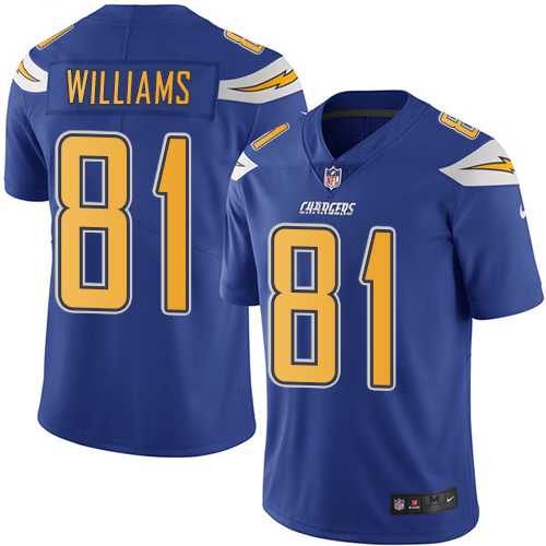 Youth Los Angeles Chargers #81 Mike Williams Electric Blue Stitched NFL Limited Rush Jersey