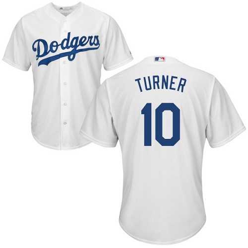 Youth Los Angeles Dodgers #10 Justin Turner White Cool Base Stitched MLB Jersey