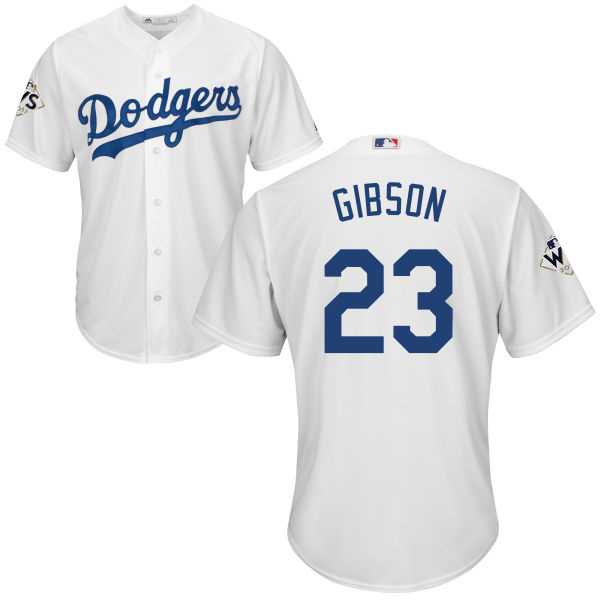 Youth Los Angeles Dodgers #23 Kirk Gibson White Cool Base 2017 World Series Bound Stitched Youth MLB Jersey